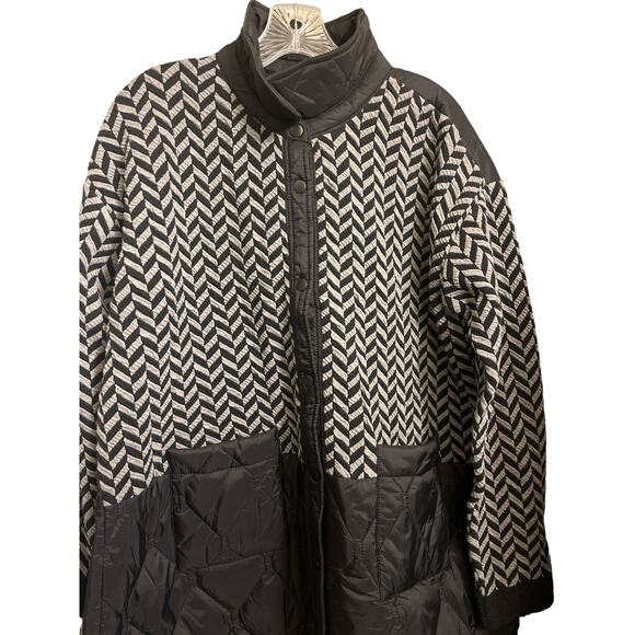 Nic + Zoe Quilted Mix Media Coat Gray & Black  XL - Picture 4 of 11